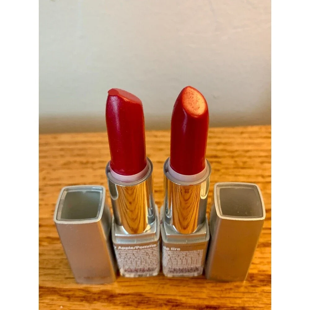 (2) Wet n Wild Mega Colors Lipstick #918B Candy Apple Set Red Rare Silver